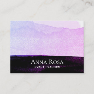 *~* Abstrakte Wasserfarbe Rosa Lila schwarzer Lave Visitenkarte