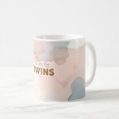 Abstrakte Wasserfarbe Rosa Mama zu Twins Kaffeetasse (VorderseiteRechts)