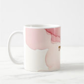 Abstrakte Wasserfarbe Rosa Mama zu Twins Kaffeetasse (Links)