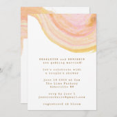 Abstrakte Wasserfarbe Rosa Swirl Paare Dusche Einladung (Vorne/Hinten)