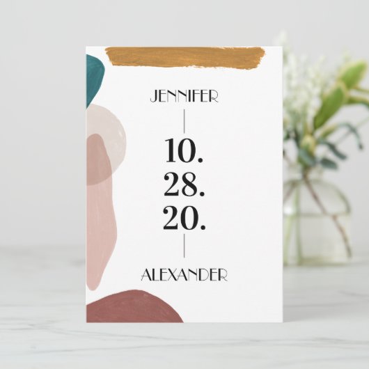 Abstrakte Wasserfarbe Save the Date Einladung (Stehend Vorderseite)