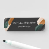 Abstrakte Wasserfarbe Schwarz Namensschild (Beispiel)