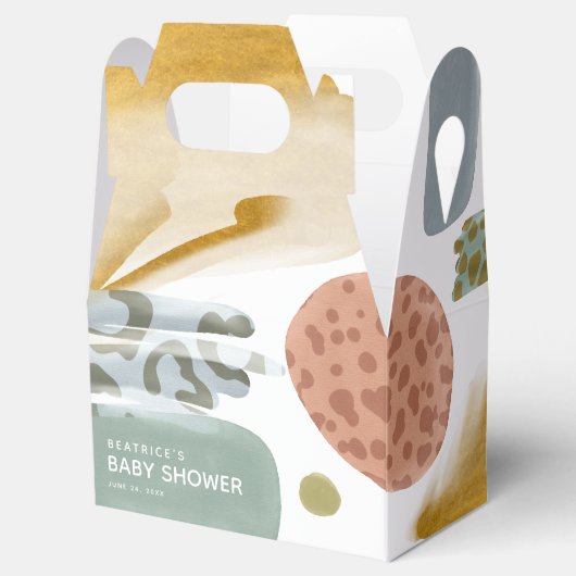 Abstrakte Wasserfarbe Tierfarbe Kinderdusche Geschenkschachtel (Geöffnet)