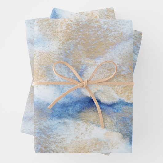 Abstrakte Wasserfarbe und Gold  Geschenkpapier Set (Beispiel)