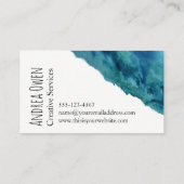 Abstrakte Wasserfarbe Visitenkarte (Rückseite)