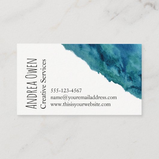 Abstrakte Wasserfarbe Visitenkarte (Rückseite)