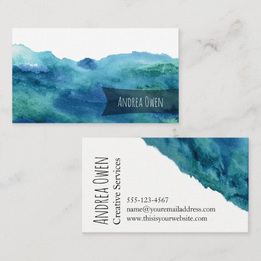Abstrakte Wasserfarbe Visitenkarte (Vorne/Hinten)