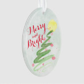 Abstrakte Wasserfarbe Weihnachtsbaum Oval Foto Ornament (Vorderseite)