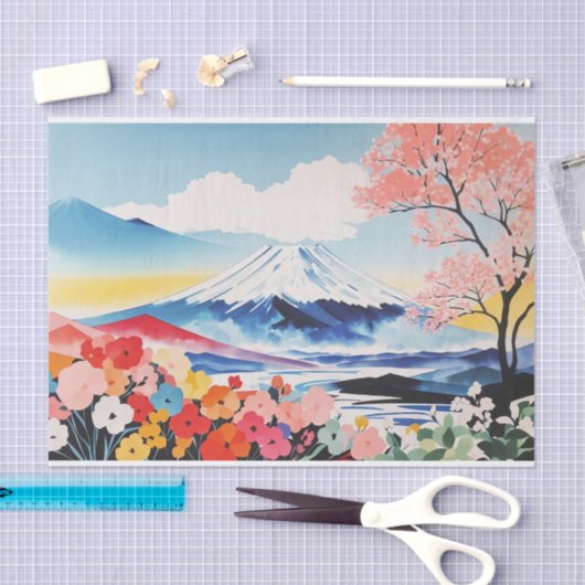 Abstrakte Wasserfarbe Whimsical Springtime Seidenpapier (Handwerk)