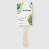 Abstrakte Wasserfarben Art Einzigartiges Hochzeits Fächer (Vorderseite)