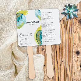 Abstrakte Wasserfarben Art Einzigartiges Hochzeits Fächer