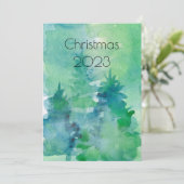 Abstrakte Wasserfarben Bäume Weihnachten Weihnacht (Stehend Vorderseite)