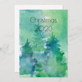 Abstrakte Wasserfarben Bäume Weihnachten Weihnacht (Vorne/Hinten)