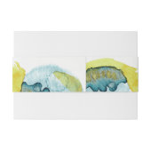 Abstrakte Wasserfarben Blau Einladungsbanderole (Rückseitenbeispiel)