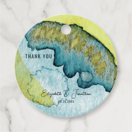 Abstrakte Wasserfarben Blau Geschenkanhänger