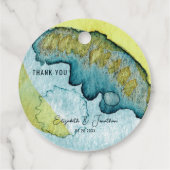 Abstrakte Wasserfarben Blau Geschenkanhänger (Rückseite)