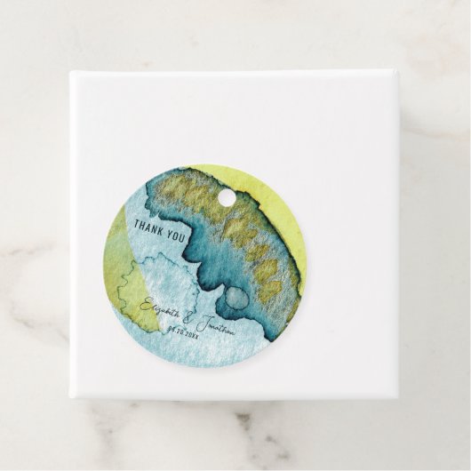 Abstrakte Wasserfarben Blau Geschenkanhänger (Beispiel)