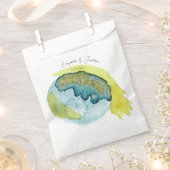 Abstrakte Wasserfarben Blau Geschenktütchen (Ausgeschnitten)