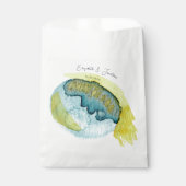 Abstrakte Wasserfarben Blau Geschenktütchen (Vorderseite)