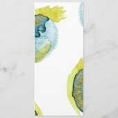 Abstrakte Wasserfarben Blau Menükarte (Rückseite)