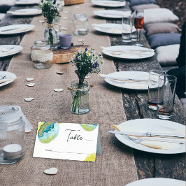 Abstrakte Wasserfarben Blau Platzkarte
