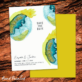 Abstrakte Wasserfarben Blau Save The Date