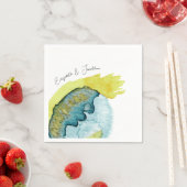 Abstrakte Wasserfarben Blau Serviette (Beispiel)