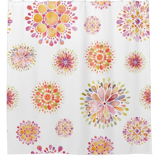 abstrakte Wasserfarben Duschvorhang (Vorderseite)