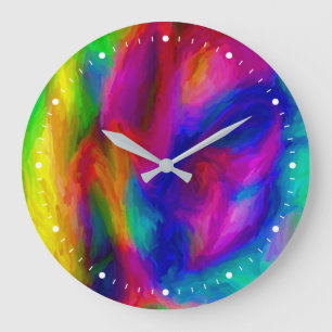 Abstrakte Wasserfarben Große Wanduhr