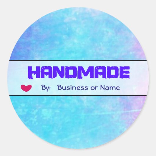 Abstrakte Wasserfarben Handgefertigt Runder Aufkleber (Vorderseite)