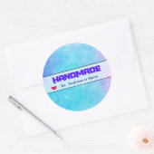 Abstrakte Wasserfarben Handgefertigt Runder Aufkleber (Umschlag)