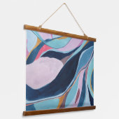 Abstrakte Wasserfarben Malerei Wandteppich Mit Holzrahmen (Gewinkelt)