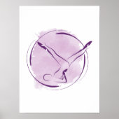 Abstrakte Wasserfarben Pilates Pose T - Shirt Poster (Vorne)