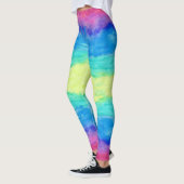 Abstrakte Wasserfarben Pinselstriche Leggings (Links)