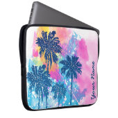 Abstrakte Wasserfarben Sonnenuntergang Palmen Bäum Laptopschutzhülle (Vorne Rechts)