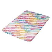 Abstrakte Wasserfarben Streifen Badematte (Schrägansicht)