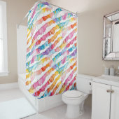 Abstrakte Wasserfarben Streifen Duschvorhang (Beispiel)