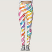 Abstrakte Wasserfarben Streifen Leggings (Vorderseite)
