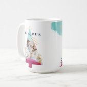 Abstrakte Wasserfarben Weihnachtsbaum Foto Kaffeetasse (Vorderseite Links)