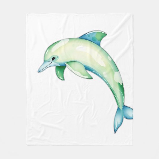 Abstrakte WasserfarbenDolphin mit Meerestern Fleecedecke (Vorderseite)