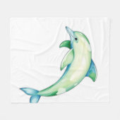 Abstrakte WasserfarbenDolphin mit Meerestern Fleecedecke (Vorderseite (Horizontal))