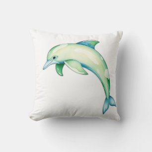 Abstrakte WasserfarbenDolphin mit Meerestern Kissen