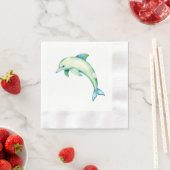 Abstrakte WasserfarbenDolphin mit Meerestern Serviette (Beispiel)