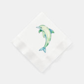 Abstrakte WasserfarbenDolphin mit Meerestern Serviette (Ecke)