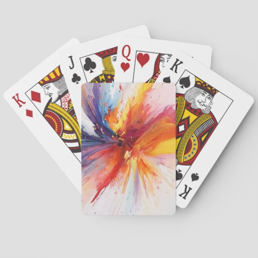 Abstrakte Wasserfarbenexplosion Spielkarten (Rückseite)