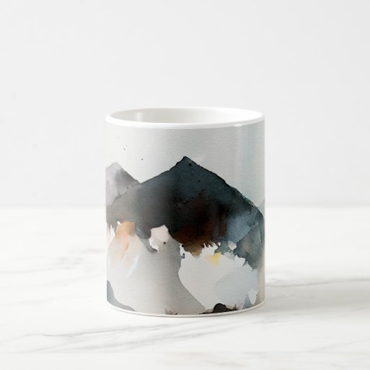 Abstrakte Wasserfarbengebirge Landschaft Kaffeetasse (Mittel)