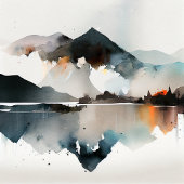 Abstrakte Wasserfarbengebirge Landschaft Kaffeetasse