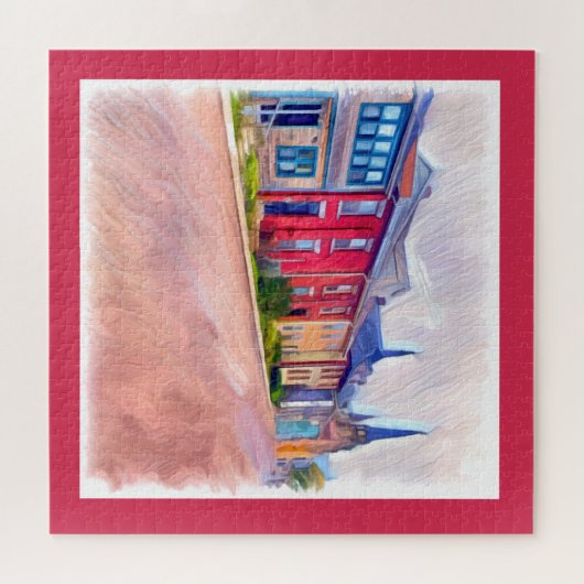 Abstrakte Wasserfarbengewässer Puzzle (Horizontal)