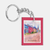 Abstrakte Wasserfarbengewässer Schlüsselanhänger (Vorderseite links)