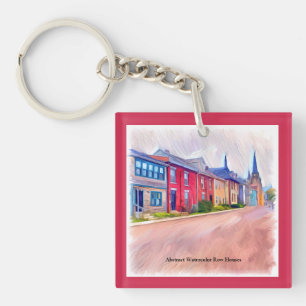 Abstrakte Wasserfarbengewässer Schlüsselanhänger